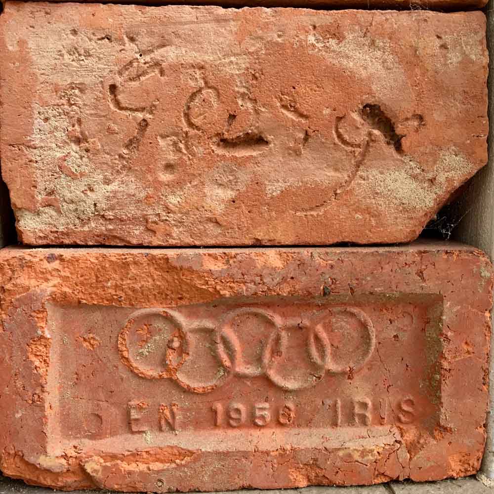 A circa 1890 Cobb & Co brick and a 1956 Melbourne Olympics brick. Voices from our heritage past.